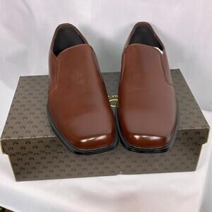 MOFRI Men’s Brown Slip On Dress Shoes Size 14M Cap Toe Comfort